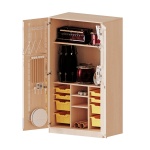 Musikschrank, 5 OH, Türen mit Instrumentenhalterungen, mit 8 Boxen, B/H/T 104,5x190x60cm 